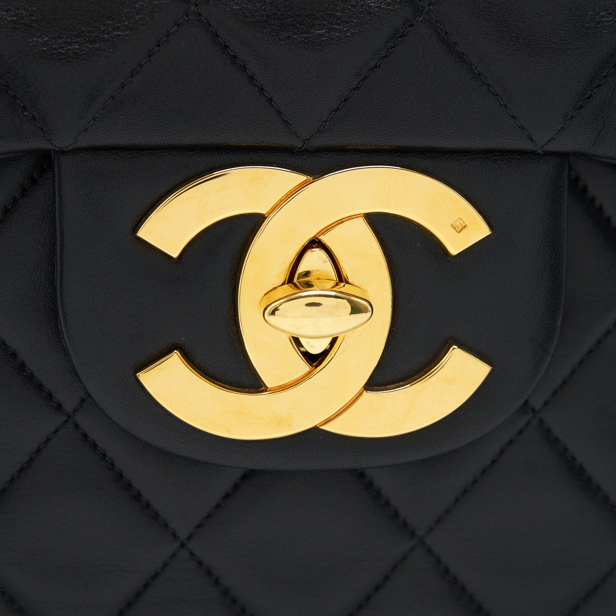 CHANEL VINTAGE MAXI FLAP BAG BLACK 24K GHW