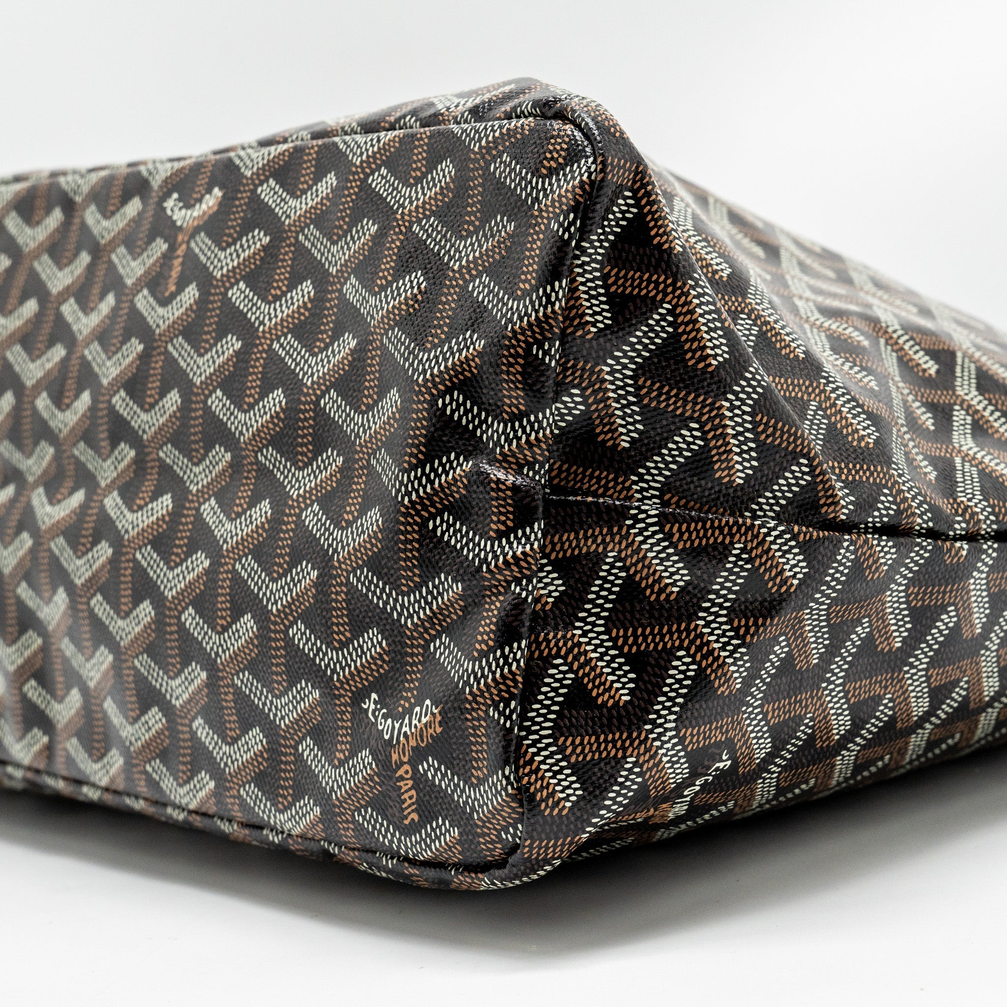 GOYARD BOHEME HOBO BAG GOYARDINE CANVAS/CALFSKIN BLACK SHW