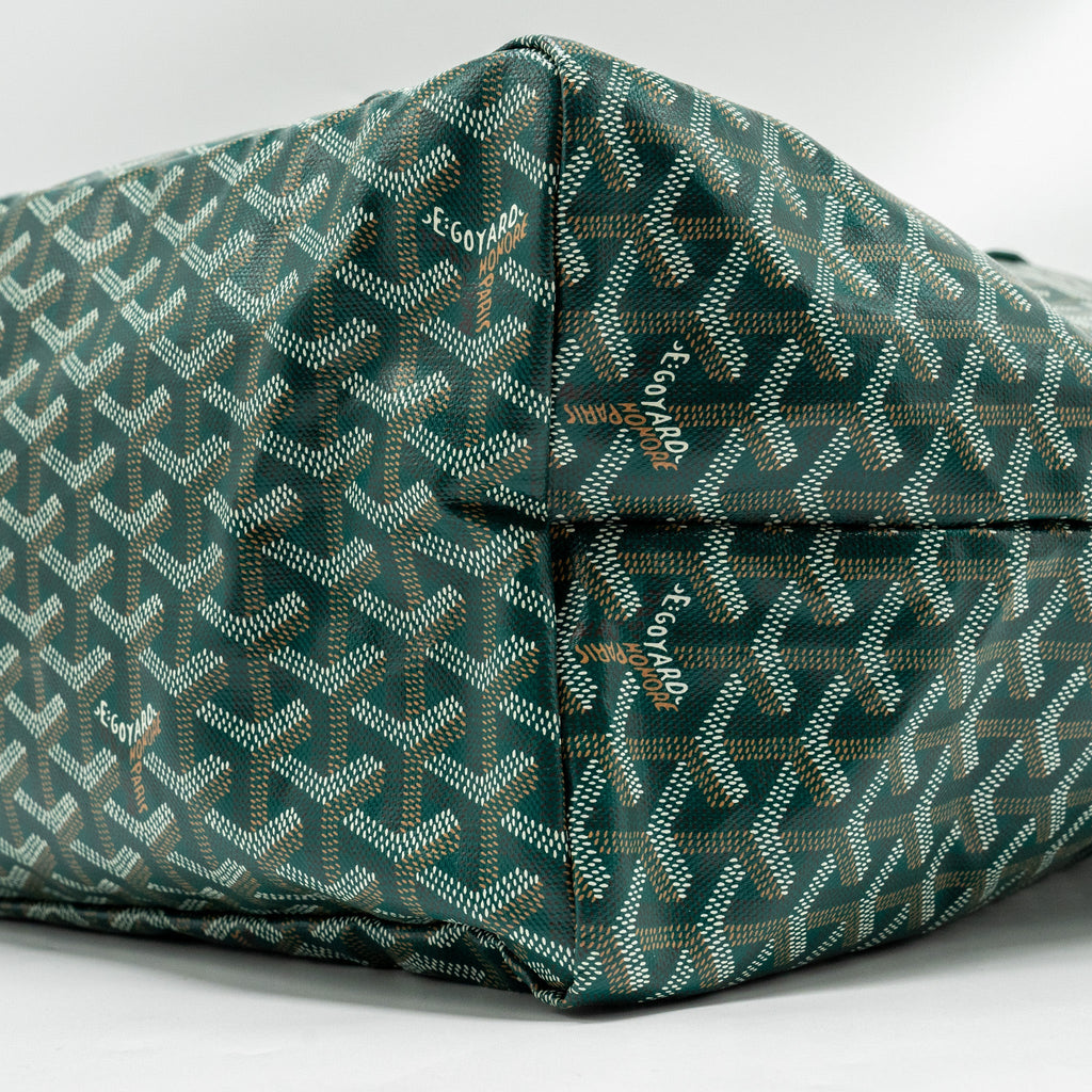 GOYARD SAINT LOUIS GM TOTE BAG CANVAS / CALFSKIN GREEN SHW