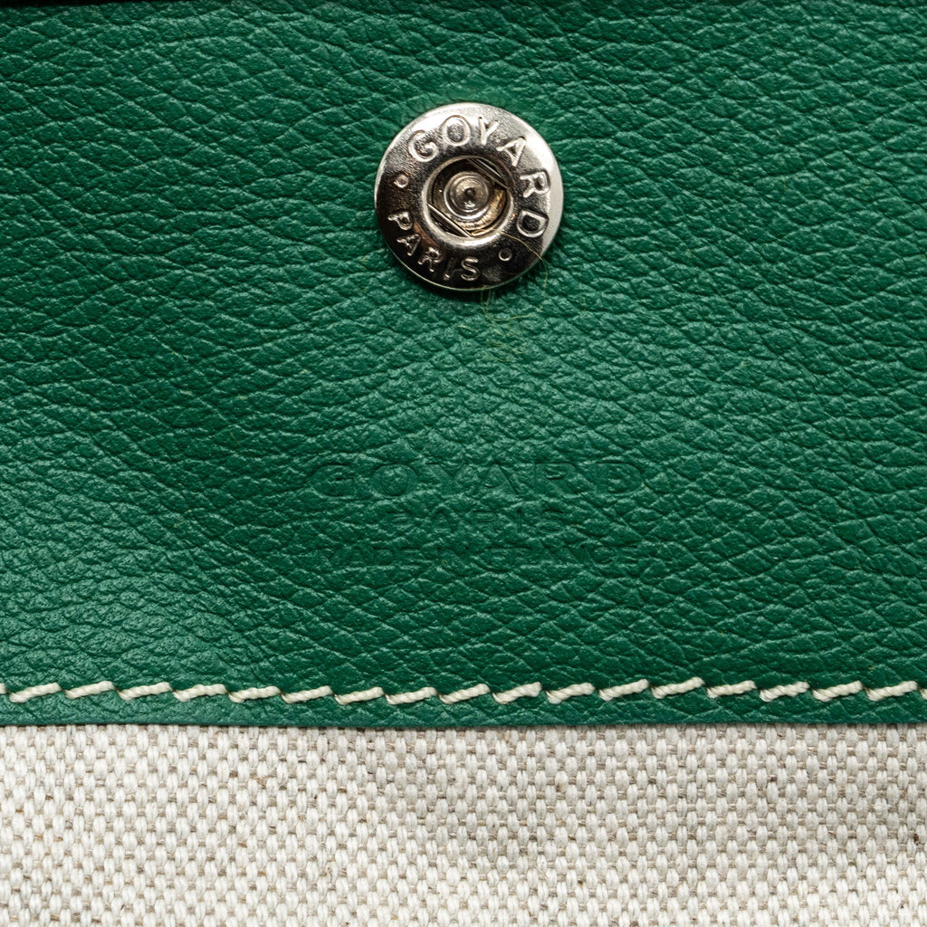 GOYARD SAINT LOUIS PM TOTE BAG GOYARDINE CANVAS GREEN / MULTICOLOURED SHW