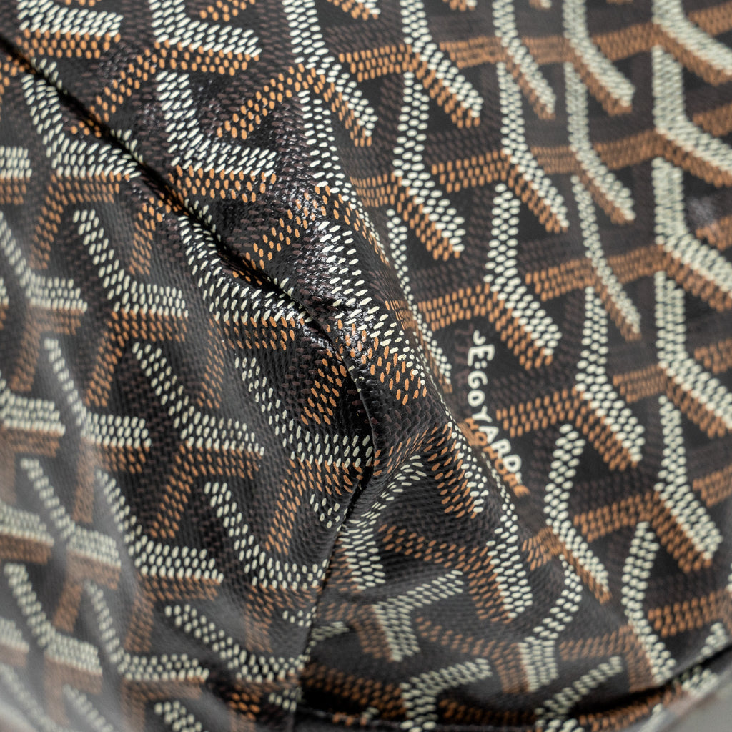 GOYARD BOHEME HOBO BAG GOYARDINE CANVAS/CALFSKIN BLACK SHW