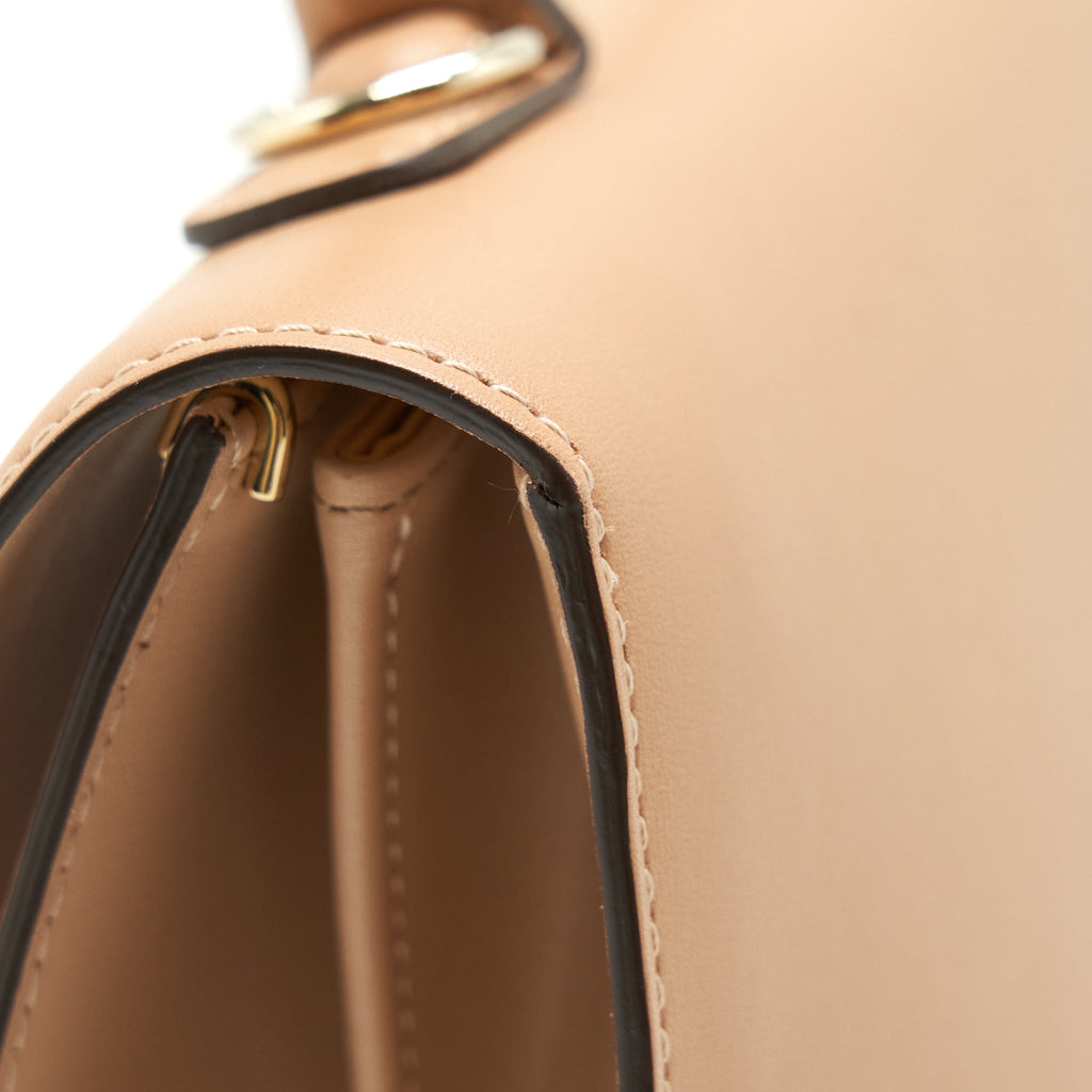 DELVAUX BRILLIANT MM BEIGE/LIGHT BEIGE BOX CALFSKIN LGHW