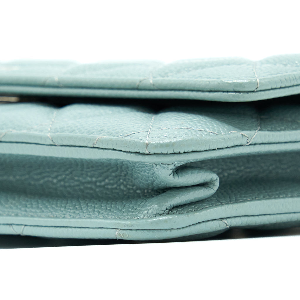 CHANEL WALLET ON CHAIN CAVIAR LIGHT BLUE SHW
