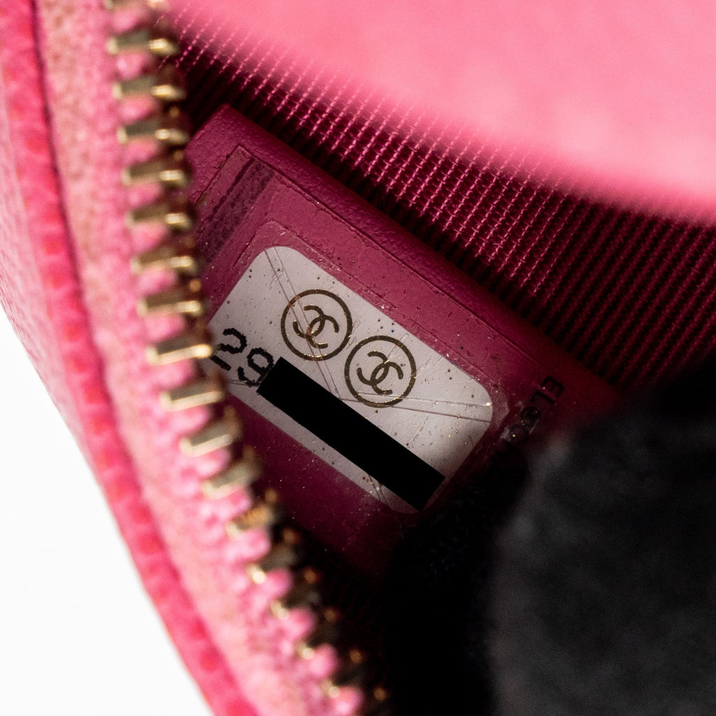 CHANEL ROUND VANITY WITH CHAIN CAVIAR PINK LGHW