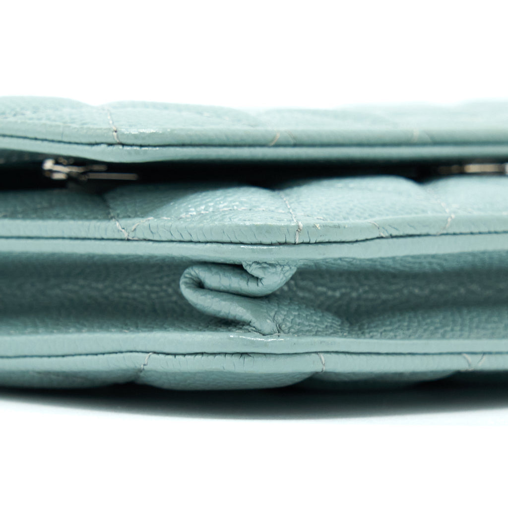 CHANEL WALLET ON CHAIN CAVIAR LIGHT BLUE SHW