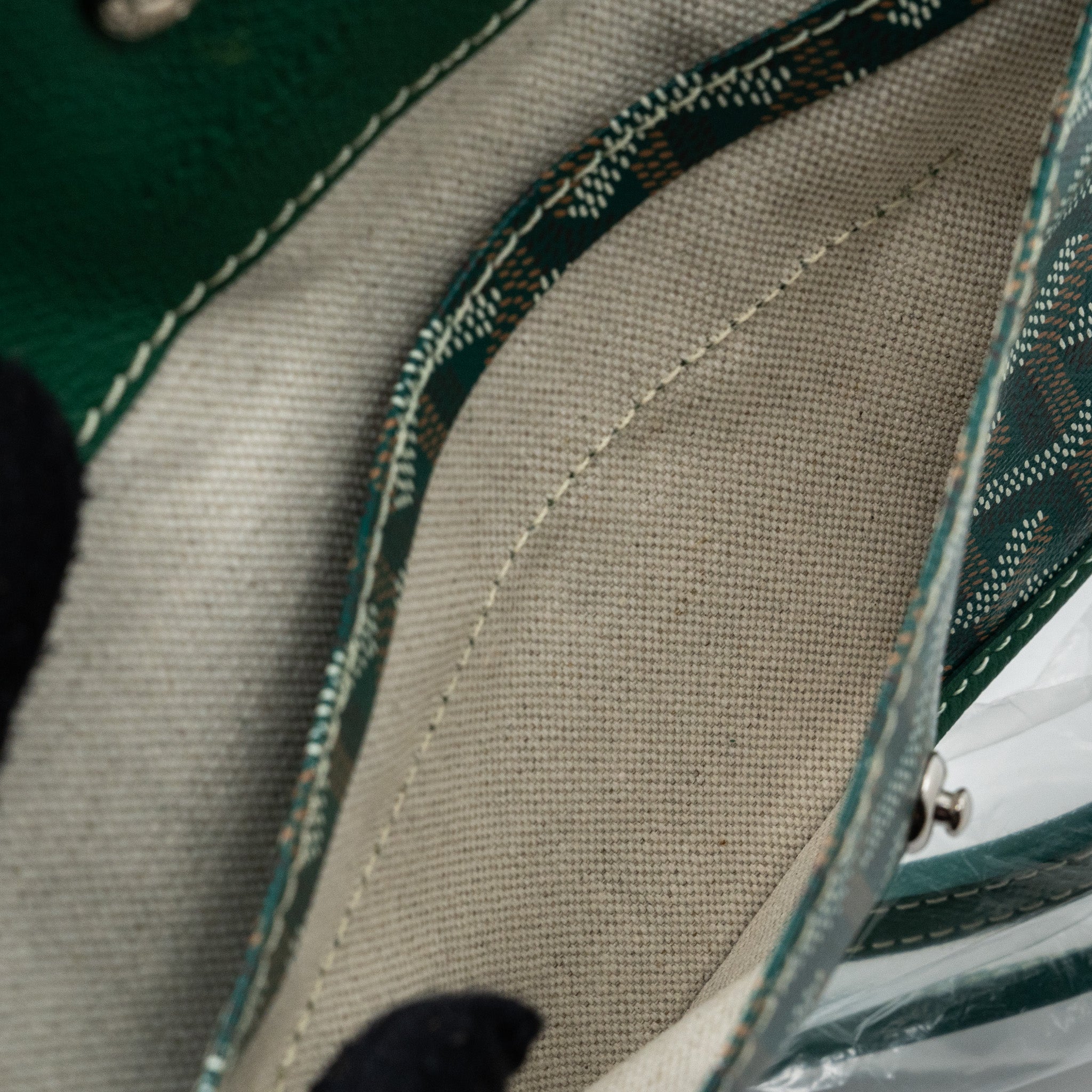 GOYARD SAINT LOUIS PM TOTE BAG GOYARDINE CANVAS GREEN / MULTICOLOURED SHW