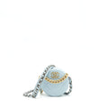 CHANEL 19 ROUND CLUTCH WITH CHAIN LAMBSKIN LIGHT BLUE