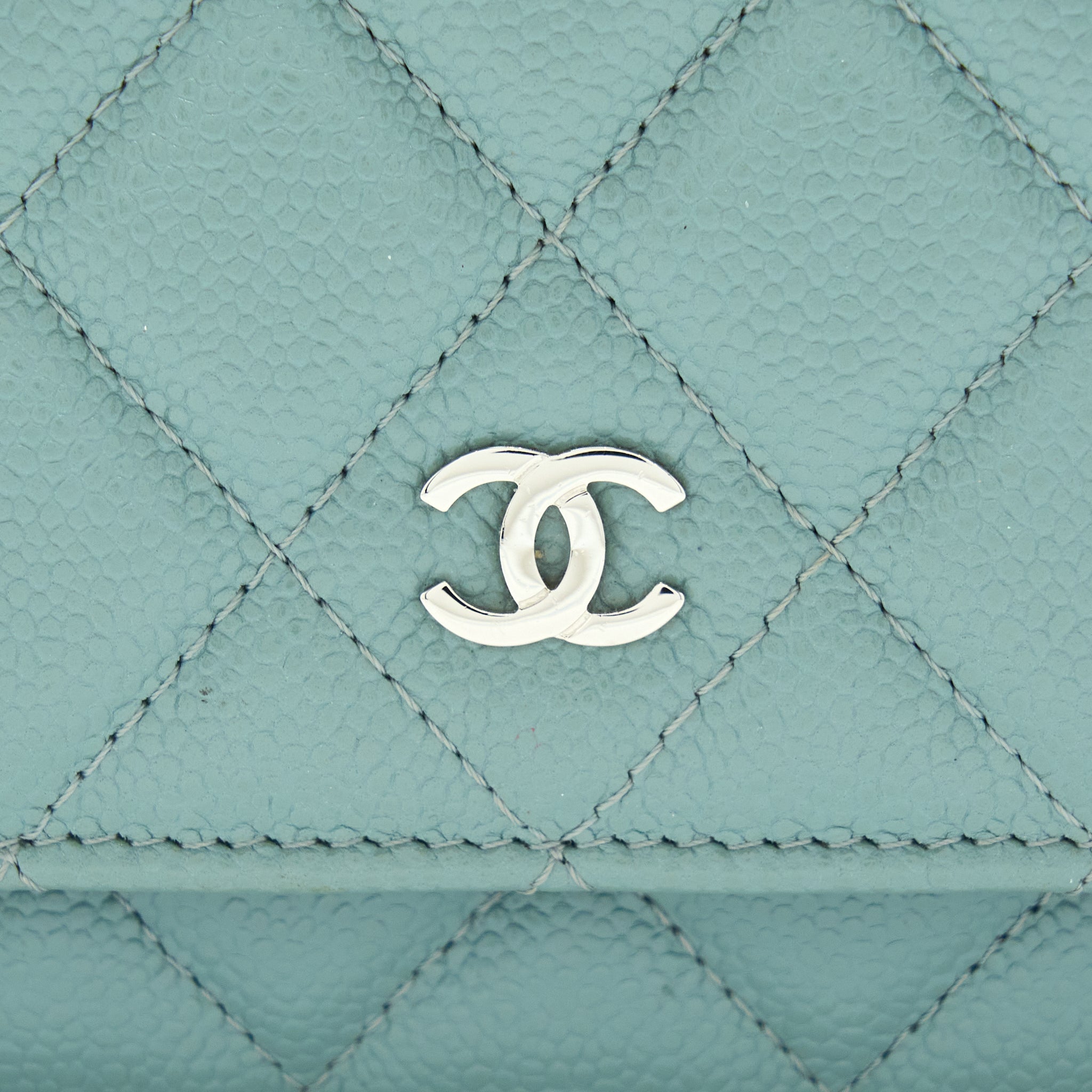CHANEL WALLET ON CHAIN CAVIAR LIGHT BLUE SHW