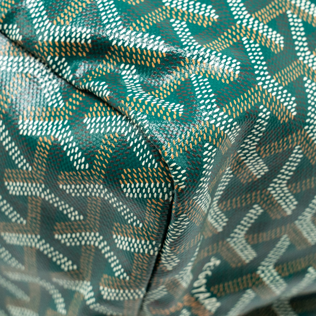 GOYARD SAINT LOUIS GM TOTE BAG CANVAS / CALFSKIN GREEN SHW