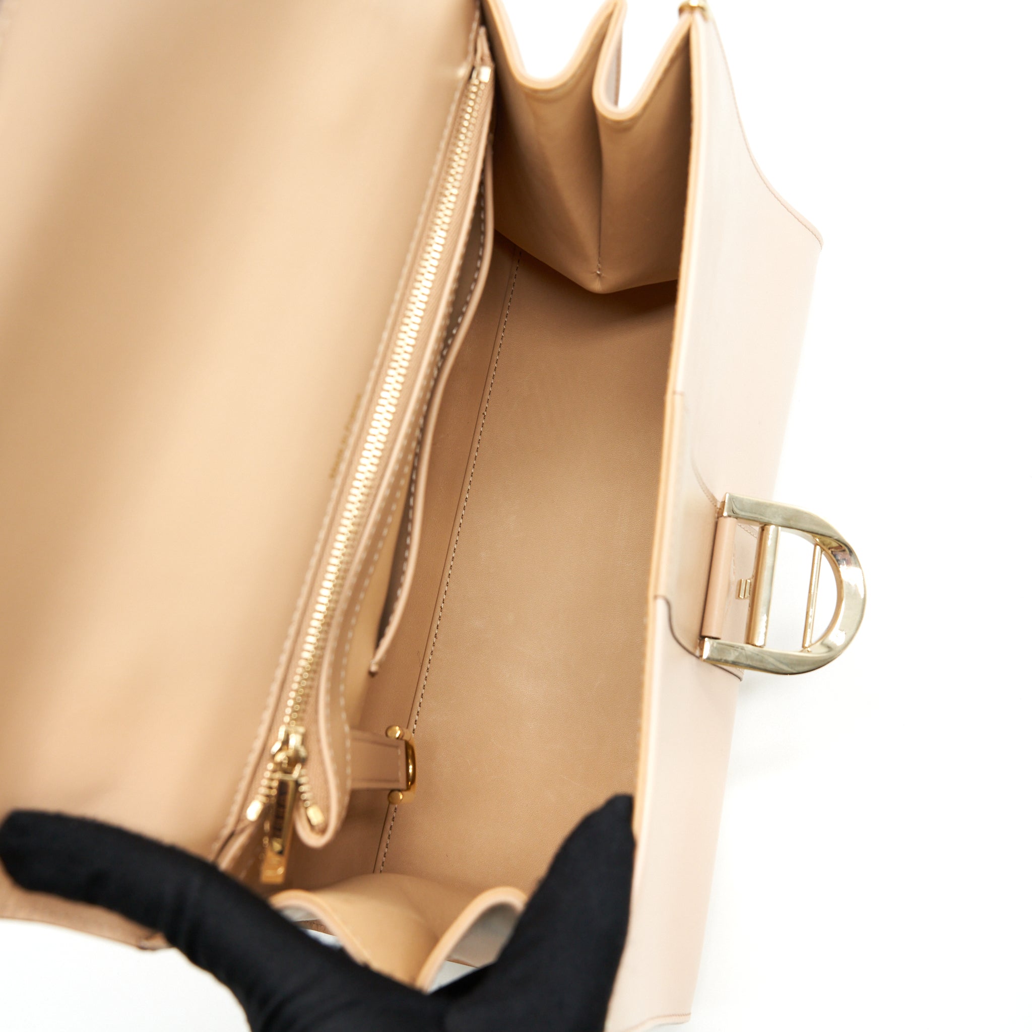 DELVAUX BRILLIANT MM BEIGE/LIGHT BEIGE BOX CALFSKIN LGHW