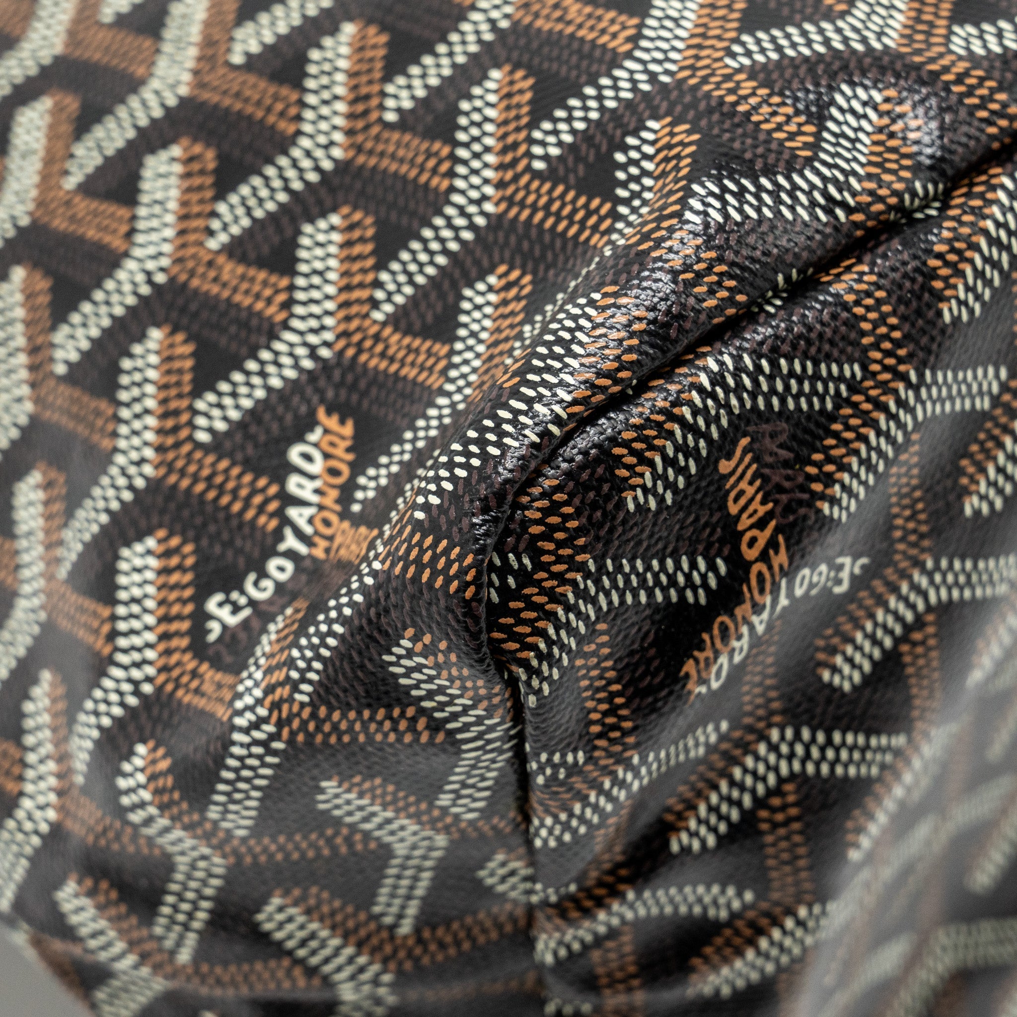 GOYARD BOHEME HOBO BAG GOYARDINE CANVAS/CALFSKIN BLACK SHW