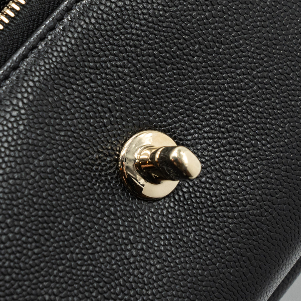 CHANEL SMALL BUSINESS AFFINITY CAVIAR BLACK LGHW (MICROCHIP)