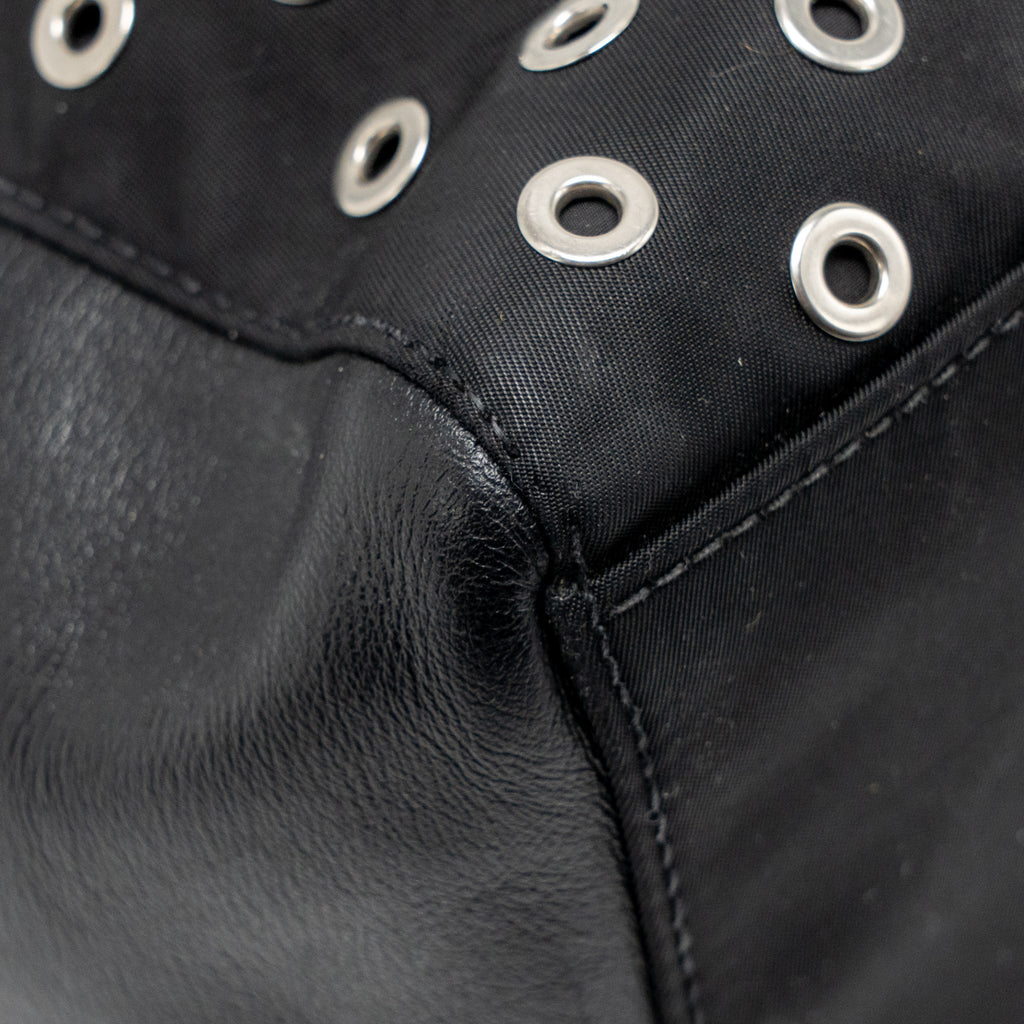 PRADA SHOULDER BAG LAMBSKIN / FABRIC BLACK SHW