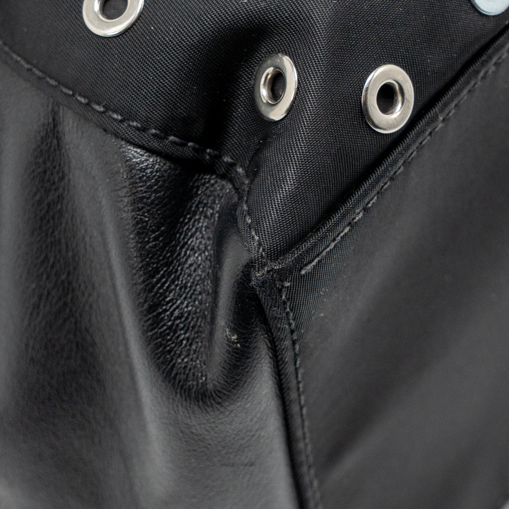 PRADA SHOULDER BAG LAMBSKIN / FABRIC BLACK SHW