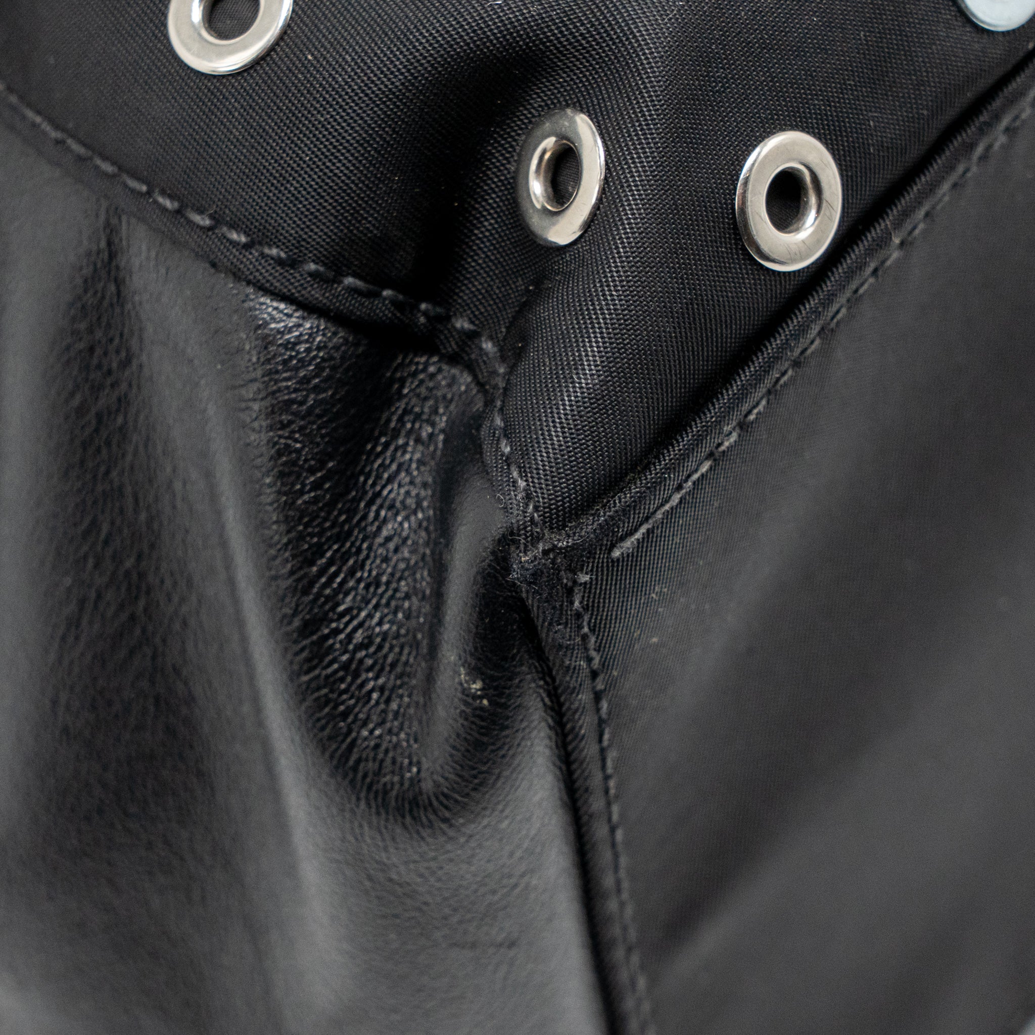 PRADA SHOULDER BAG LAMBSKIN / FABRIC BLACK SHW