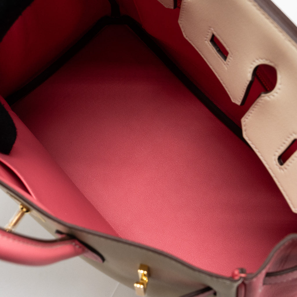 HERMES BIRKIN 25 SPECIAL ORDER SWIFT CRAIE/ ROSE AZALEE GHW