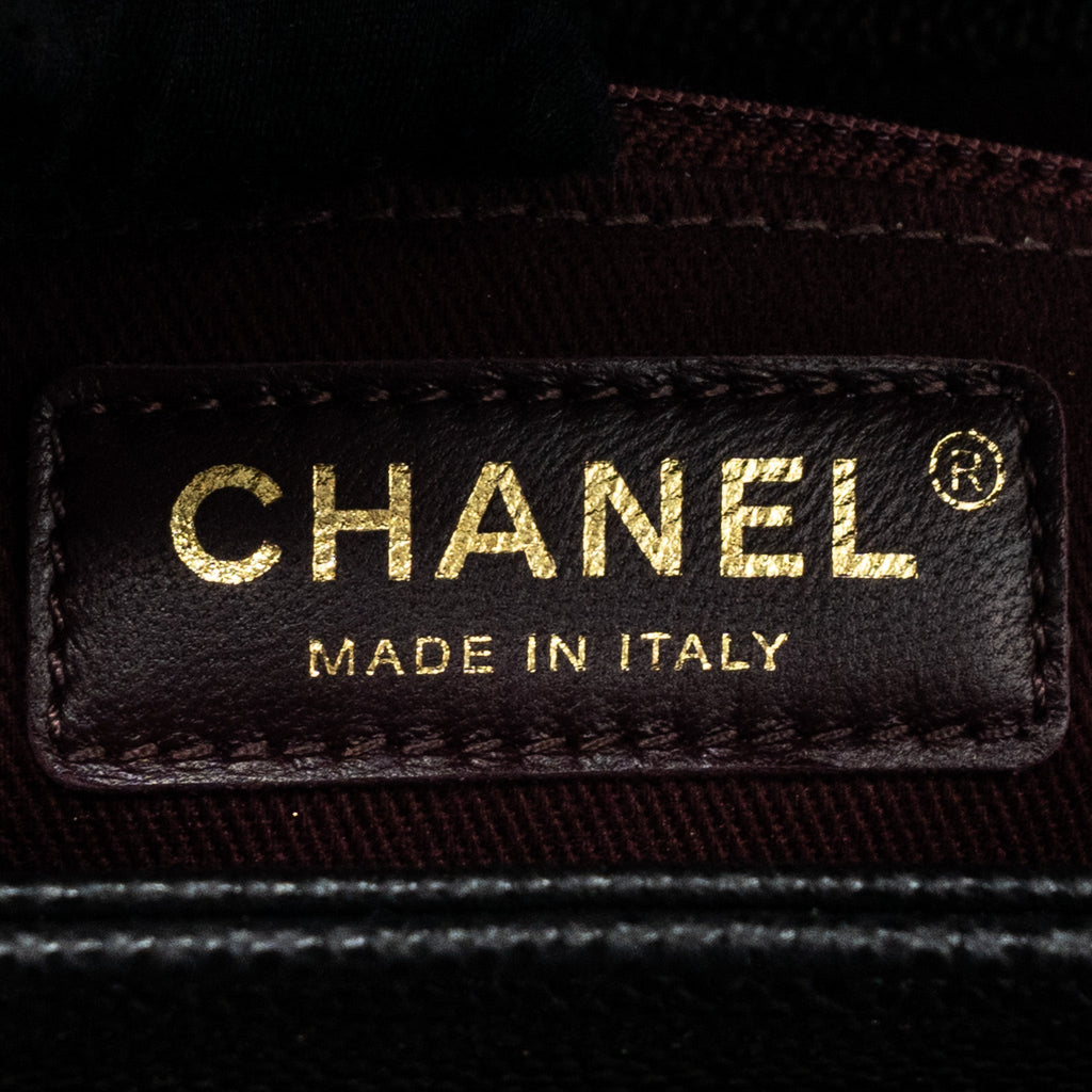 CHANEL SMALL BUSINESS AFFINITY CAVIAR BLACK LGHW (MICROCHIP)