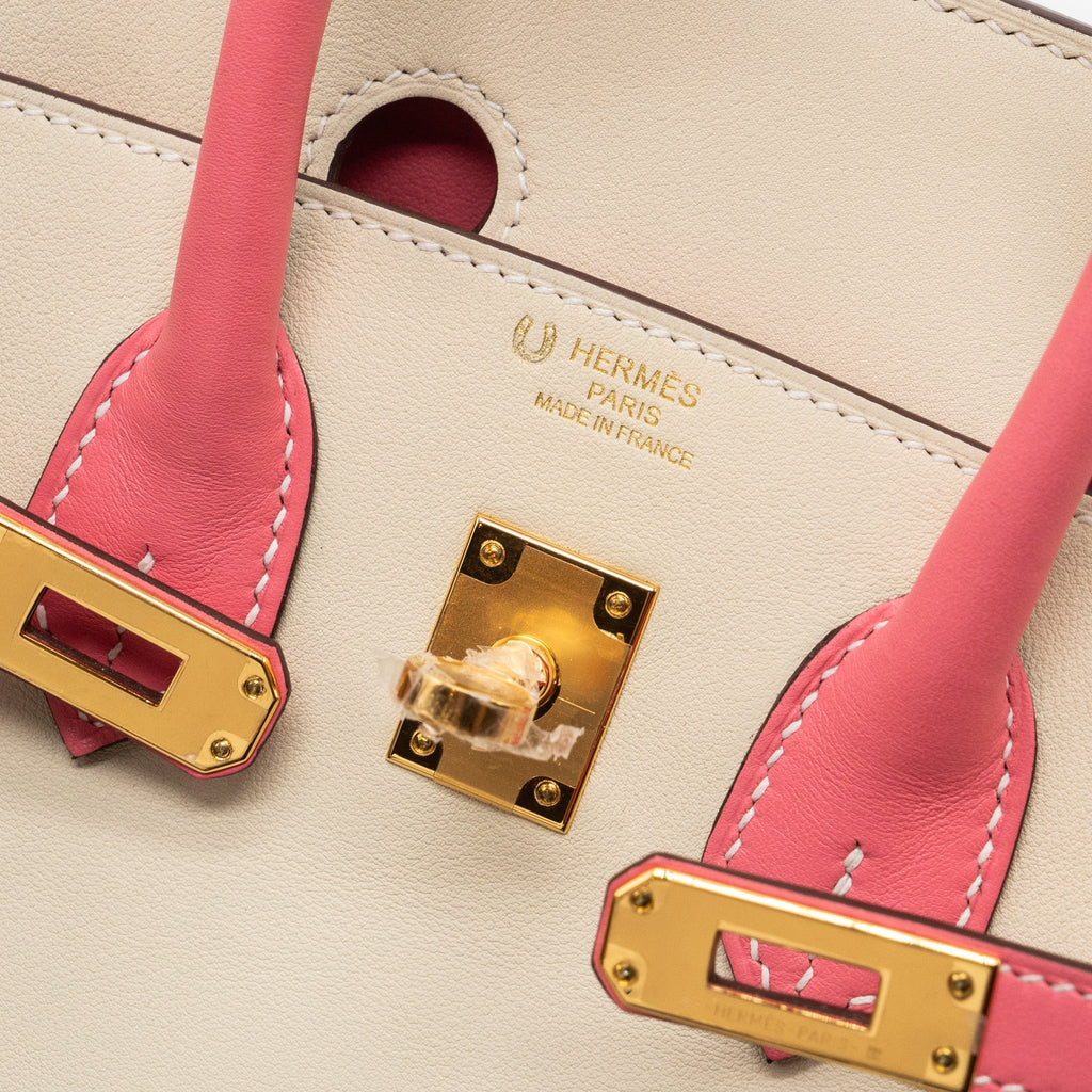 HERMES BIRKIN 25 SPECIAL ORDER SWIFT CRAIE/ ROSE AZALEE GHW