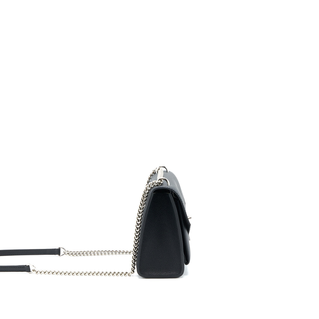 LOUIS VUITTON MYLOCKME SATCHEL CHAIN BAG CALFSKIN BLACK SHW