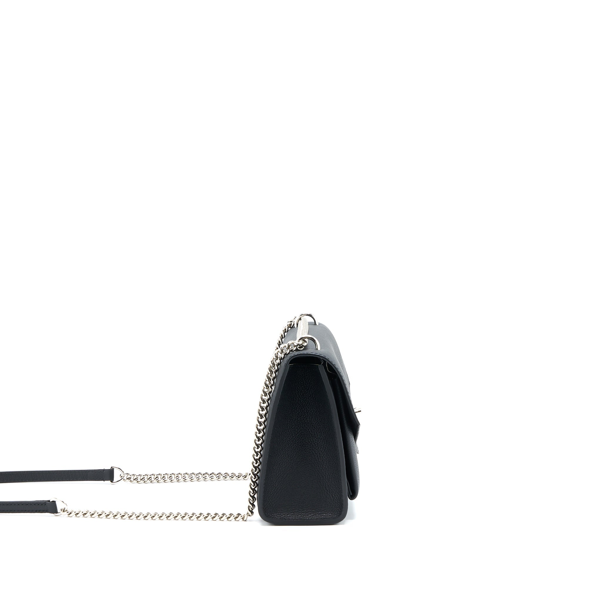 LOUIS VUITTON MYLOCKME SATCHEL CHAIN BAG CALFSKIN BLACK SHW