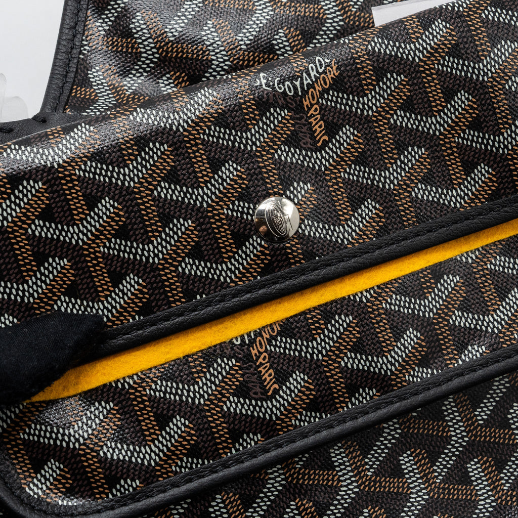 GOYARD SAINT LOUIS PM TOTE BAG GOYARDINE CANVAS BLACK / MULTICOLOR