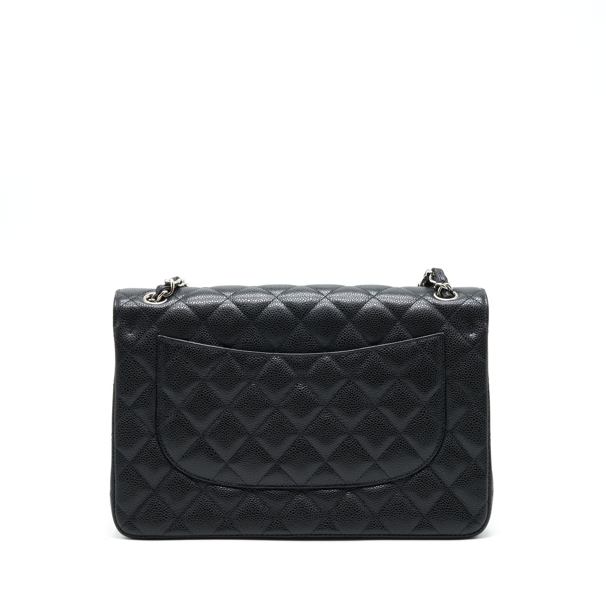 CHANEL JUMBO CLASSIC DOUBLE FLAP BAG CAVIAR BLACK SHW