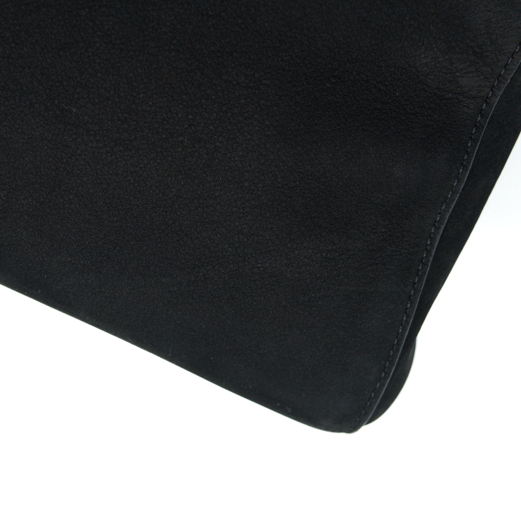 CHANEL SUEDE LEATHER TOTE BAG BLACK LGHW