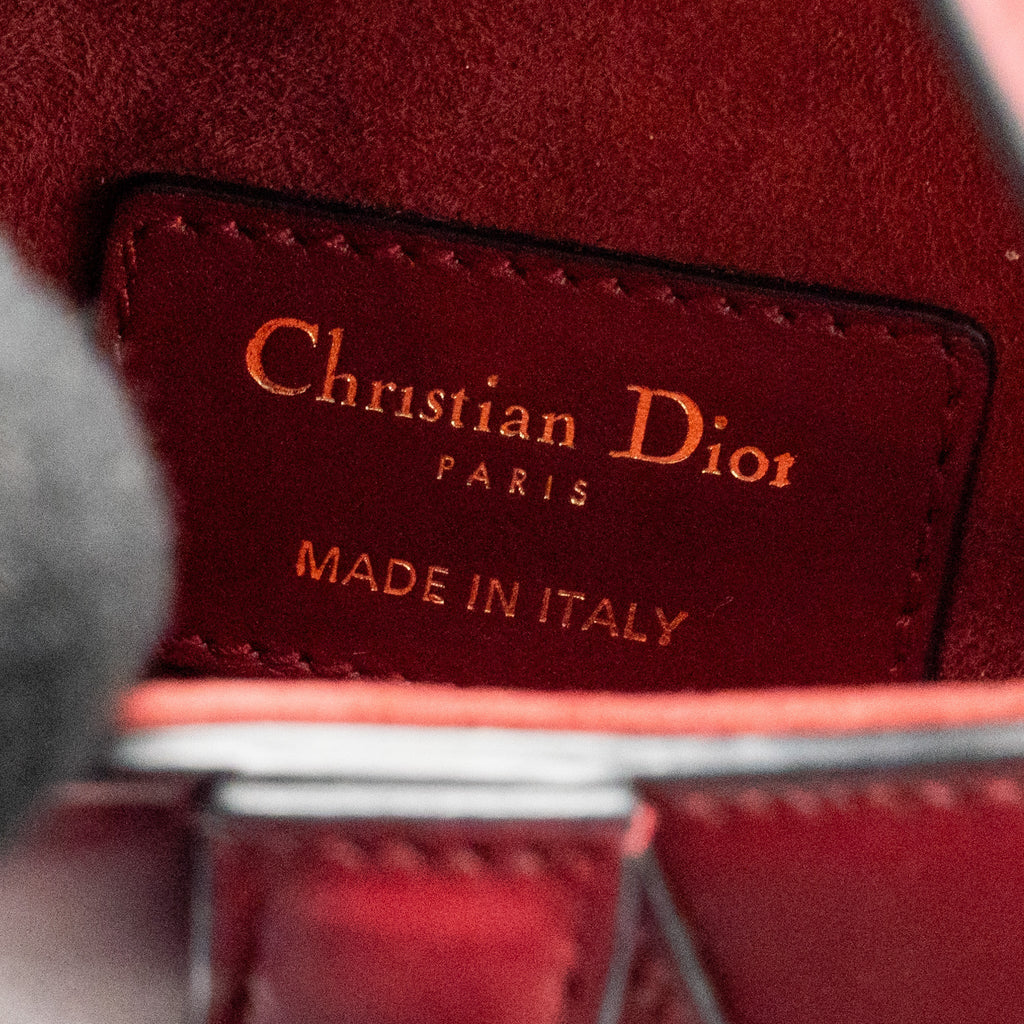 DIOR MINI SADDLE BAG CALFSKIN RED GHW
