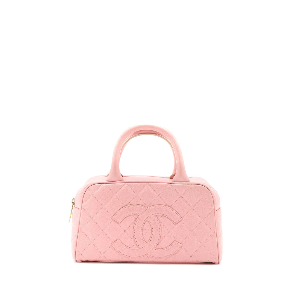 CHANEL VINTAGE BOWLING BAG CAVIAR LIGHT PINK LGHW