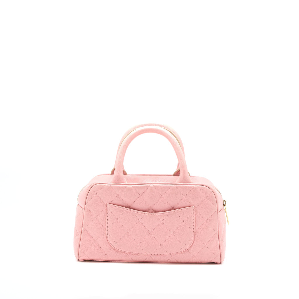 CHANEL VINTAGE BOWLING BAG CAVIAR LIGHT PINK LGHW