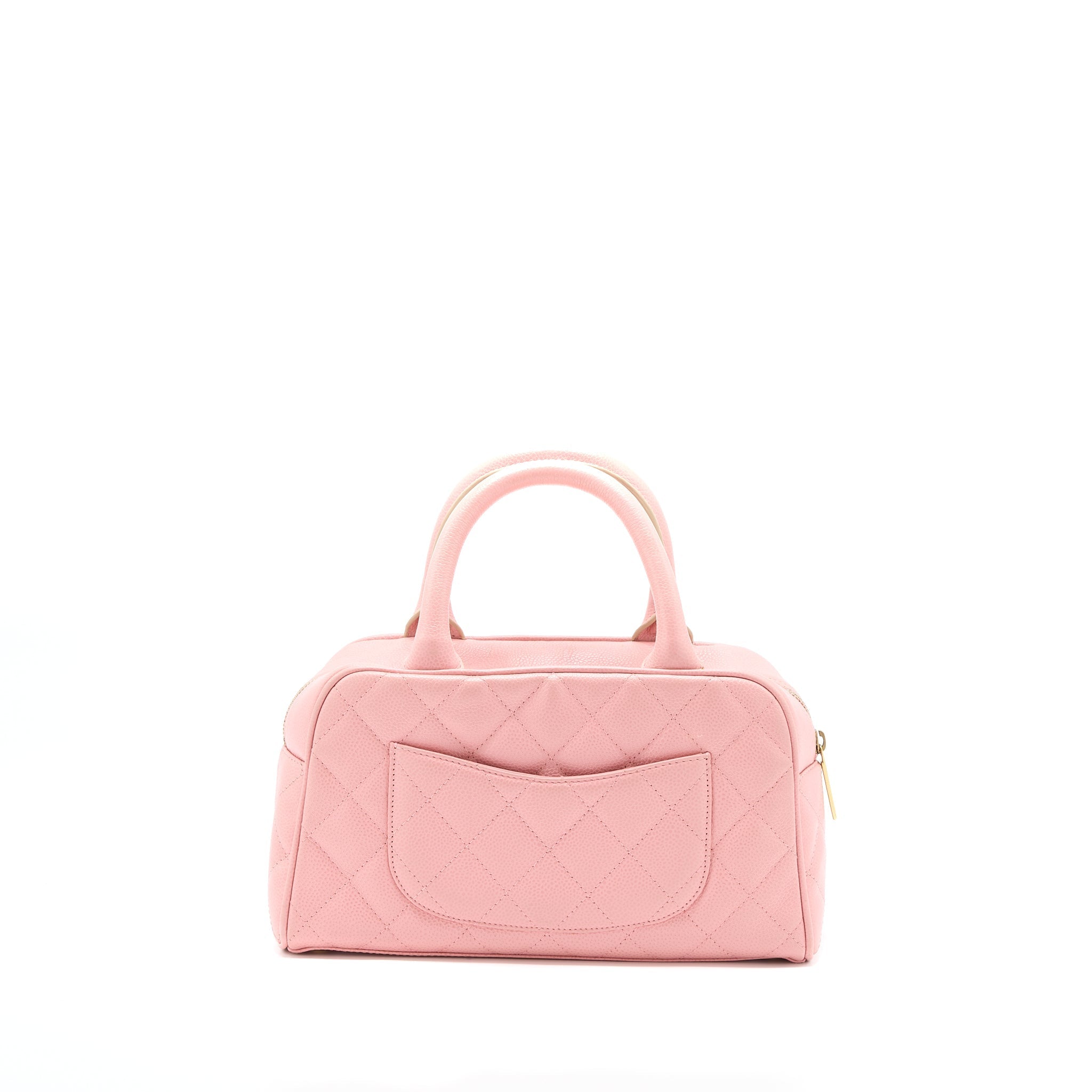 CHANEL VINTAGE BOWLING BAG CAVIAR LIGHT PINK LGHW