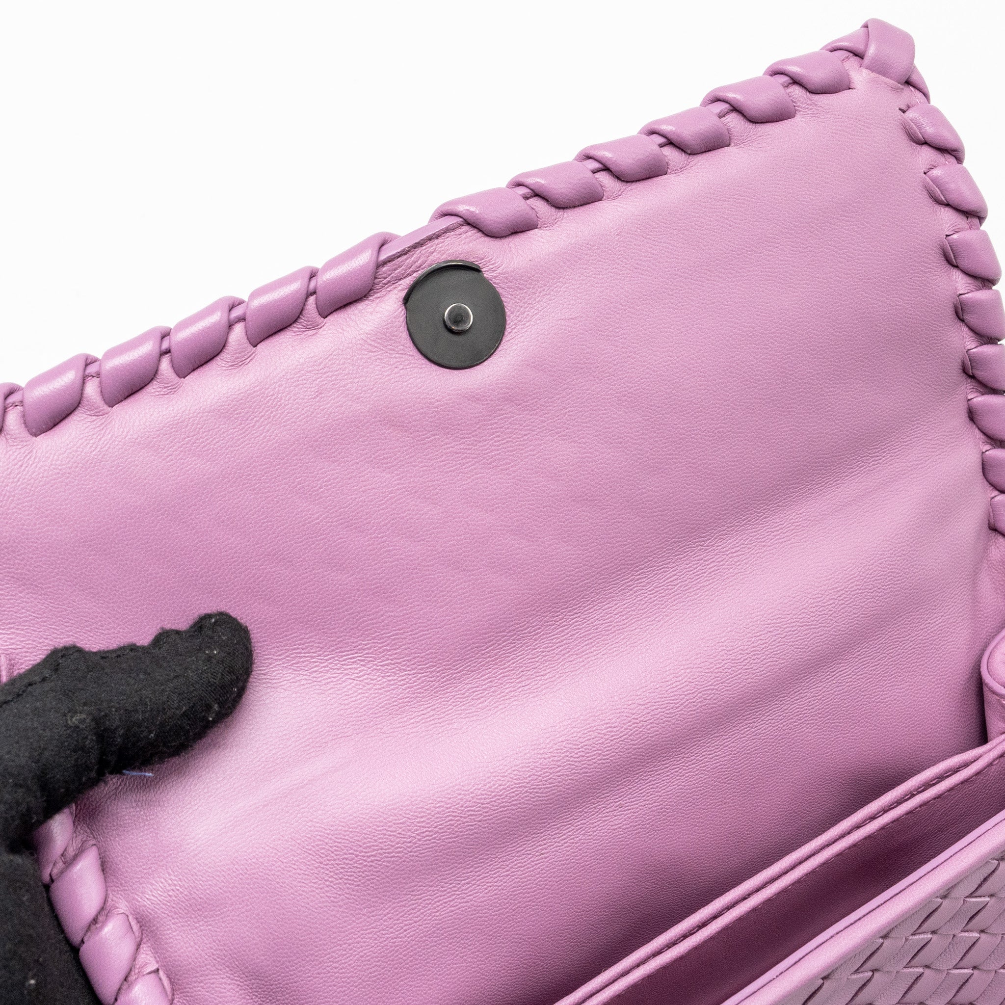 BOTTEGA VENETA OLYMPIA BAG LEATHER LIGHT PURPLE GHW