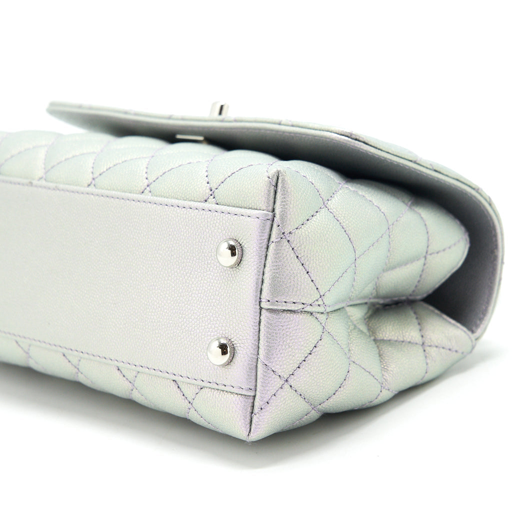 CHANEL 21K SMALL COCO HANDLE 24CM LILAC RAINBOW HARDWARE