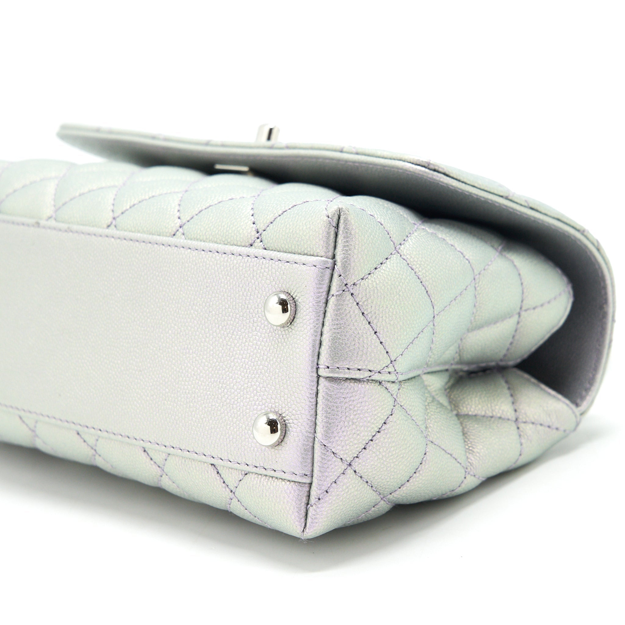 CHANEL 21K SMALL COCO HANDLE 24CM LILAC RAINBOW HARDWARE