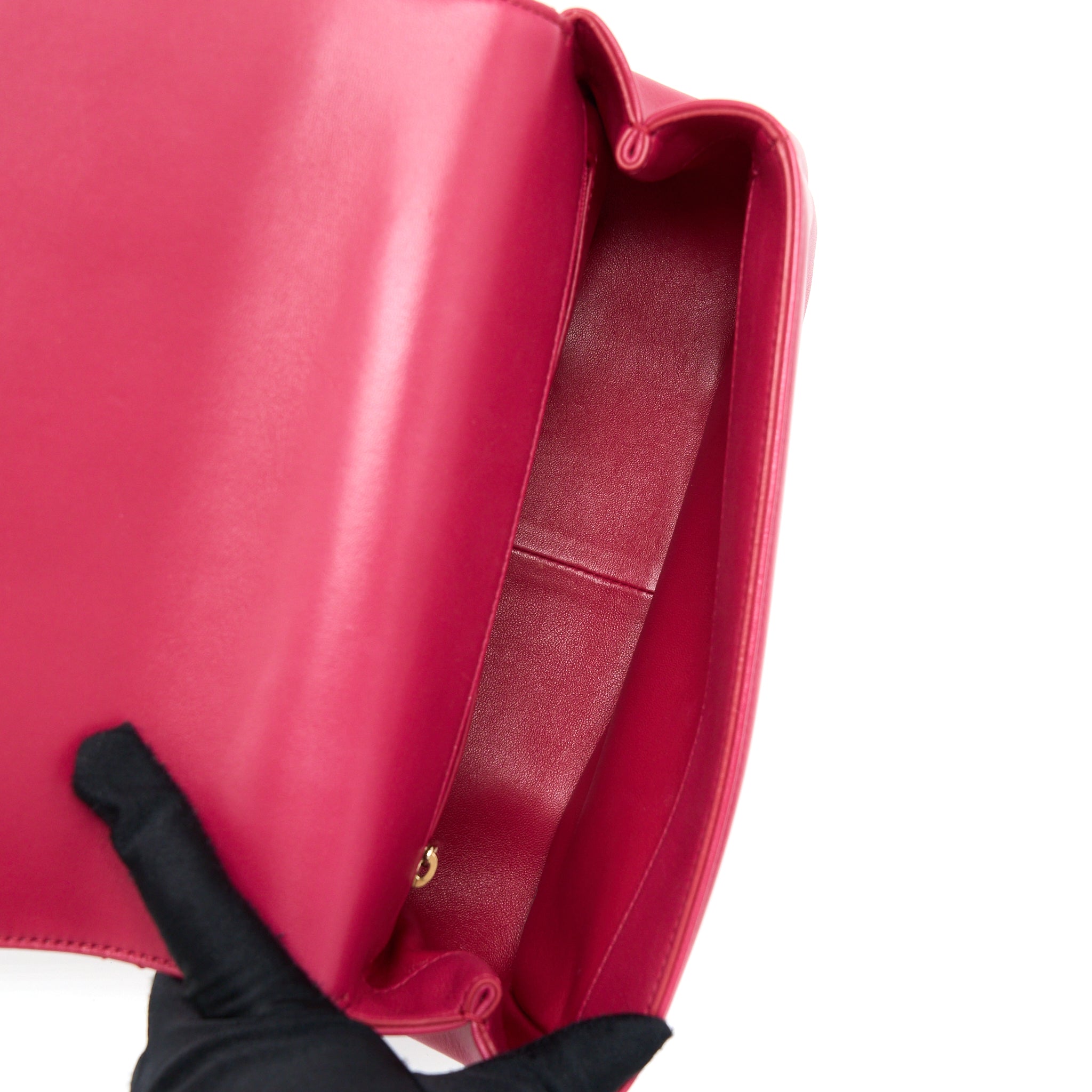 CHANEL TOP HANDLE FLAP BAG CROSSBODY LAMBSKIN PINK GHW