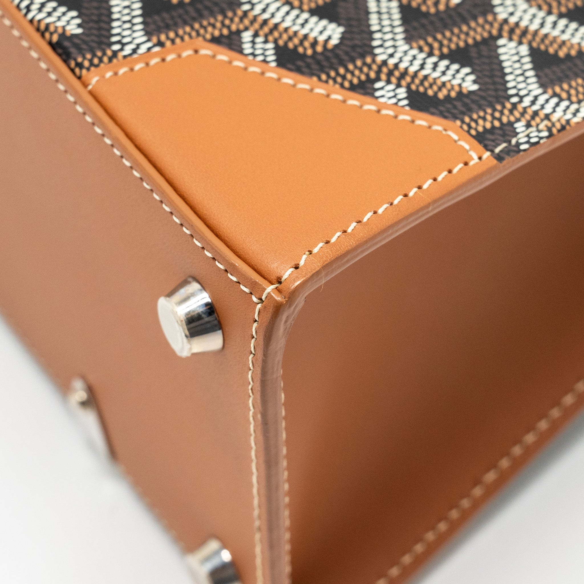 GOYARD MINI STRUCTURE SAIGON BAG CANVAS / CALFSKIN BLACK/TAN SHW