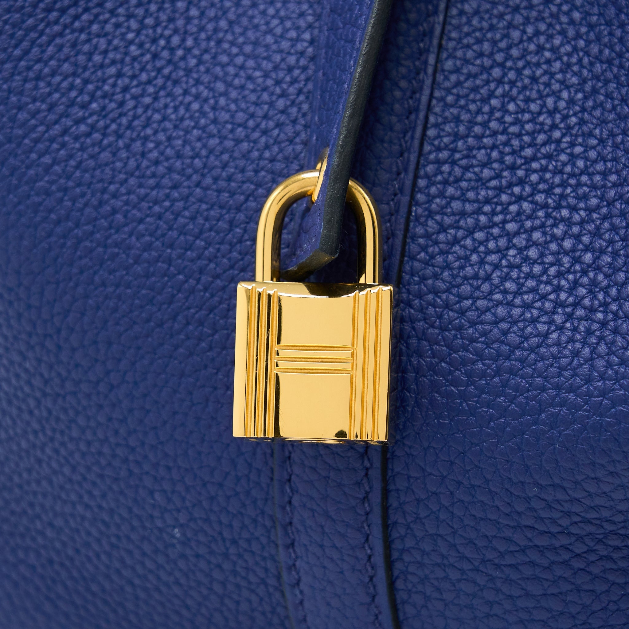 HERMES PICOTIN 22 LOCK BAG TAURILLON MAURICE BLUE SAPHIR GHW