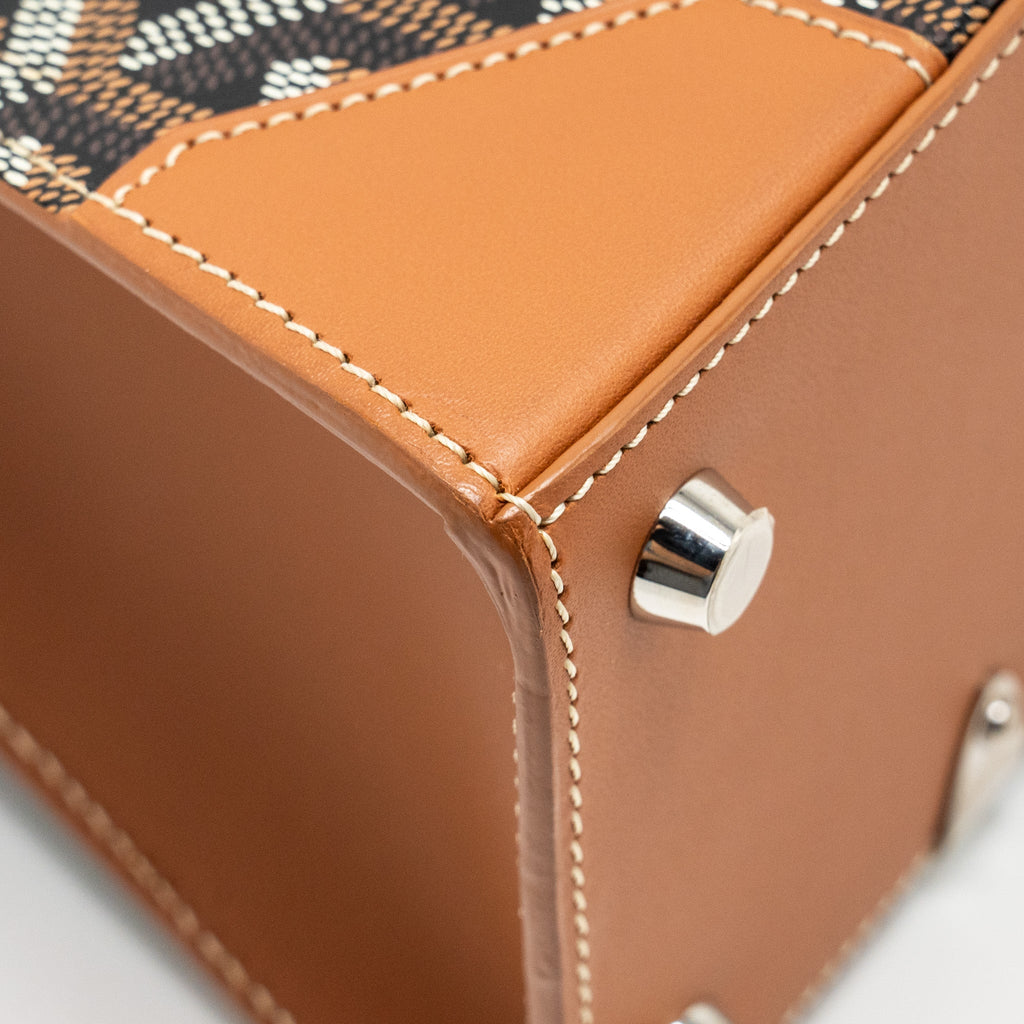 GOYARD MINI STRUCTURE SAIGON BAG CANVAS / CALFSKIN BLACK/TAN SHW
