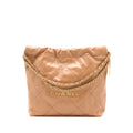 CHANEL SMALL 22 BAG SHINY CALFSKIN CARAMEL GHW (MICROCHIP)