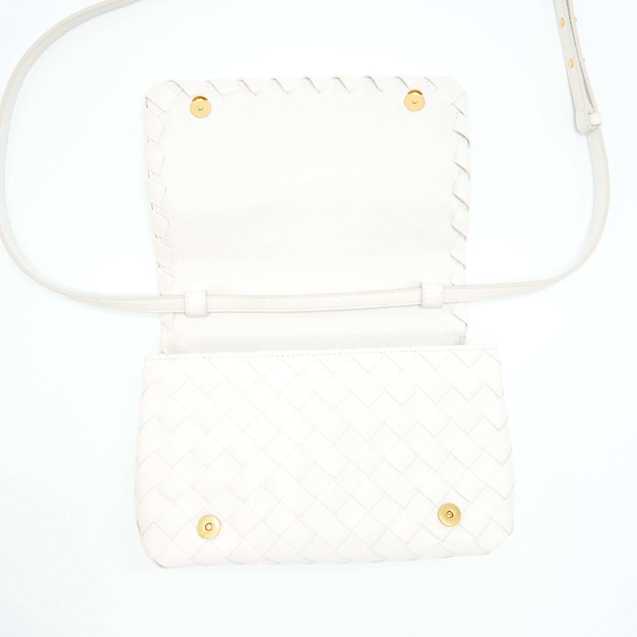 BOTTEGA VENETA CROSSBODY BAG  INTRECCIATO WHITE