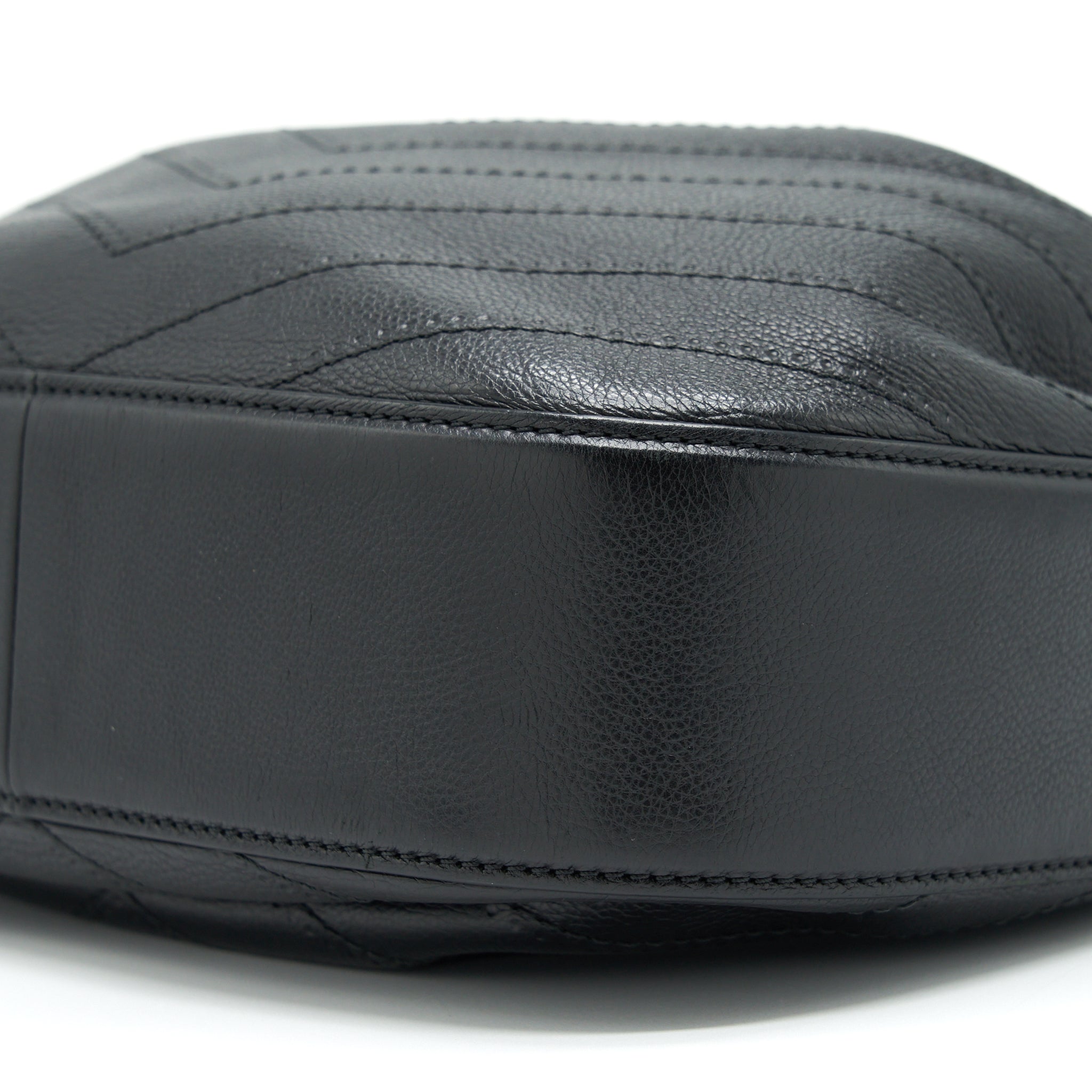 CHANEL CHEVRON BUCKET BAG GRAINED CALFSKIN BLACK GHW
