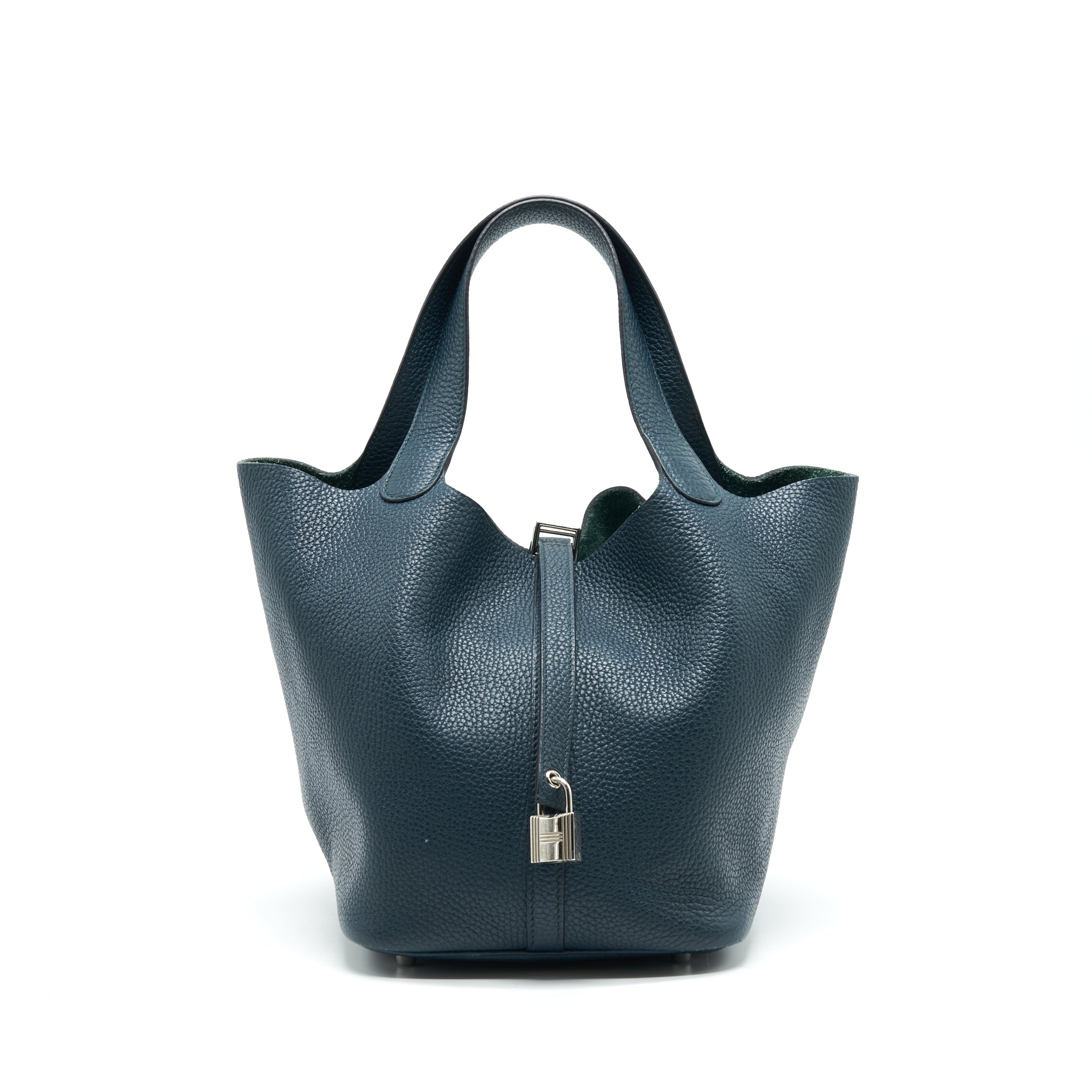 HERMES PICOTIN 22 VERT CYPRES CLEMENCE IN SHW