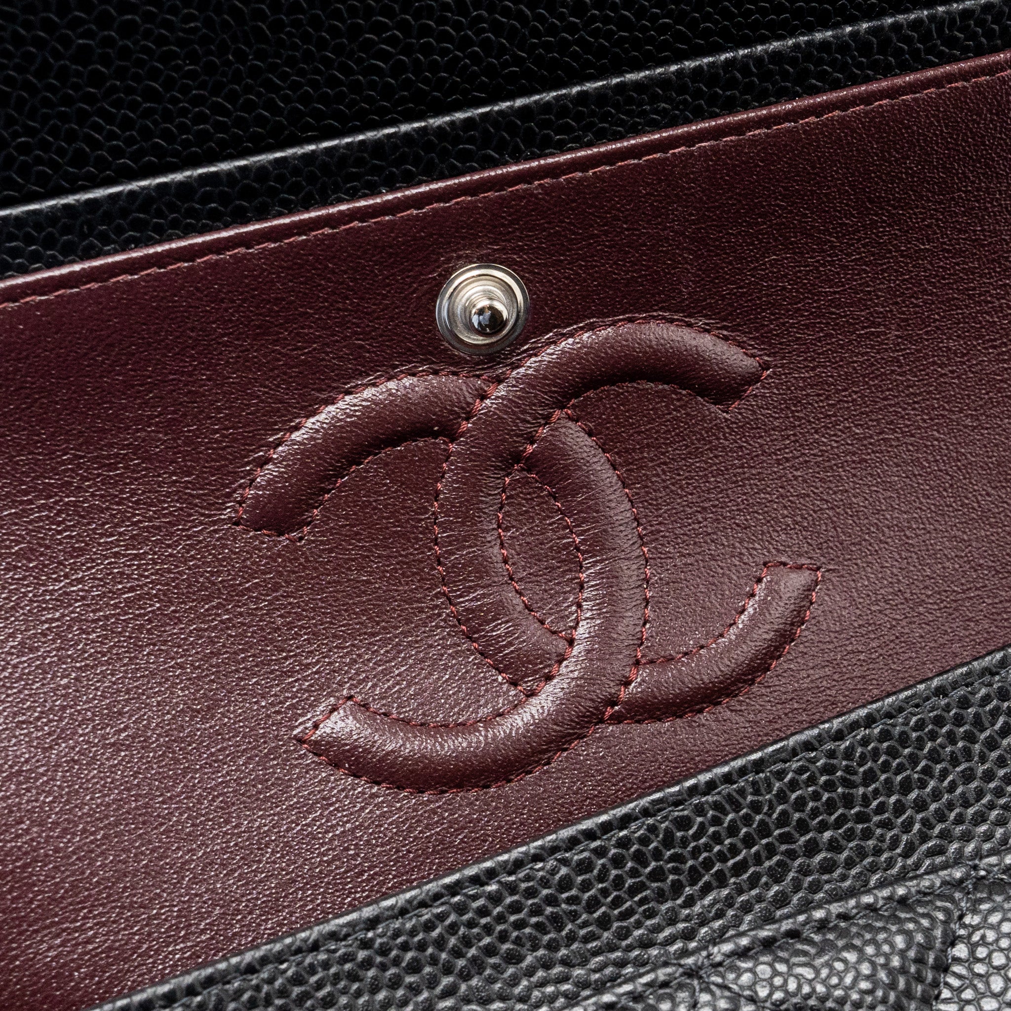 CHANEL SMALL CLASSIC DOUBLE FLAP BAG CAVIAR BLACK SHW (MICROCHIP)