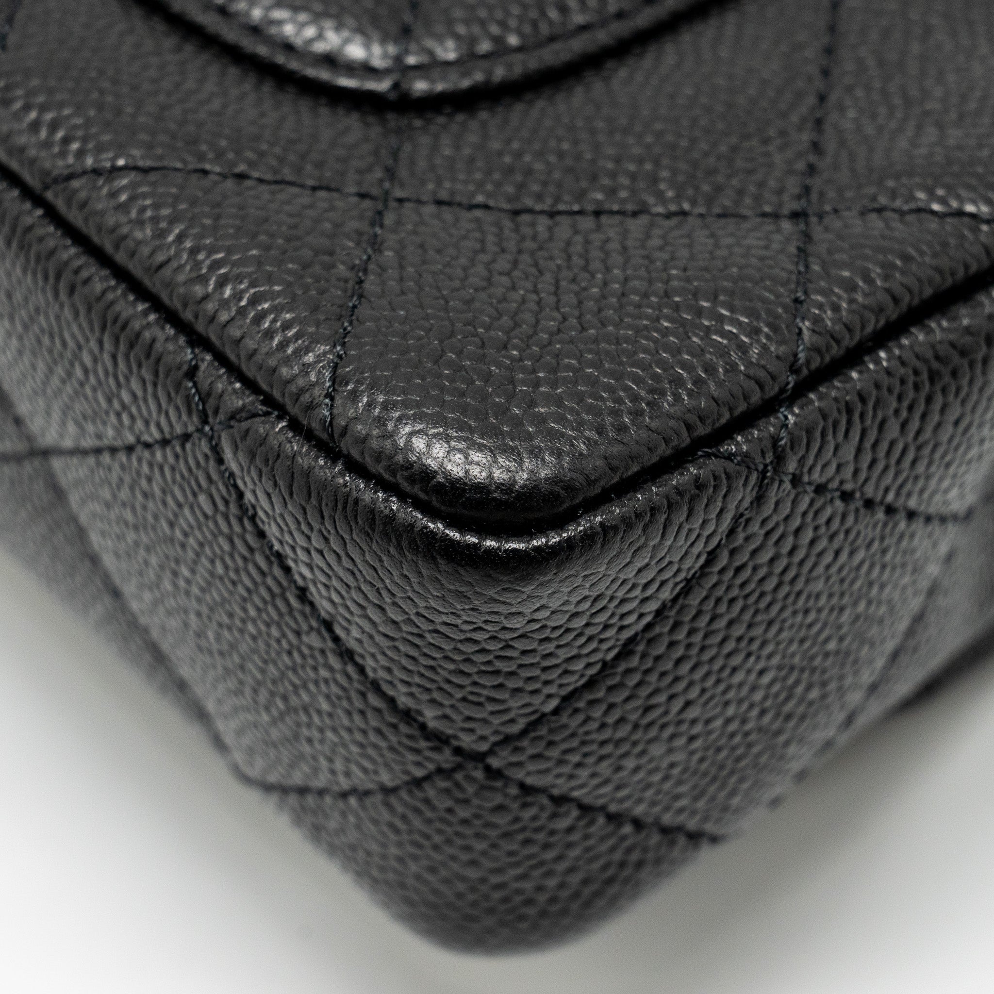 CHANEL COCO LOVE MINI FLAP BAG WITH ADJUSTABLE CHAIN CAVIAR BLACK GHW (MICROCHIP)