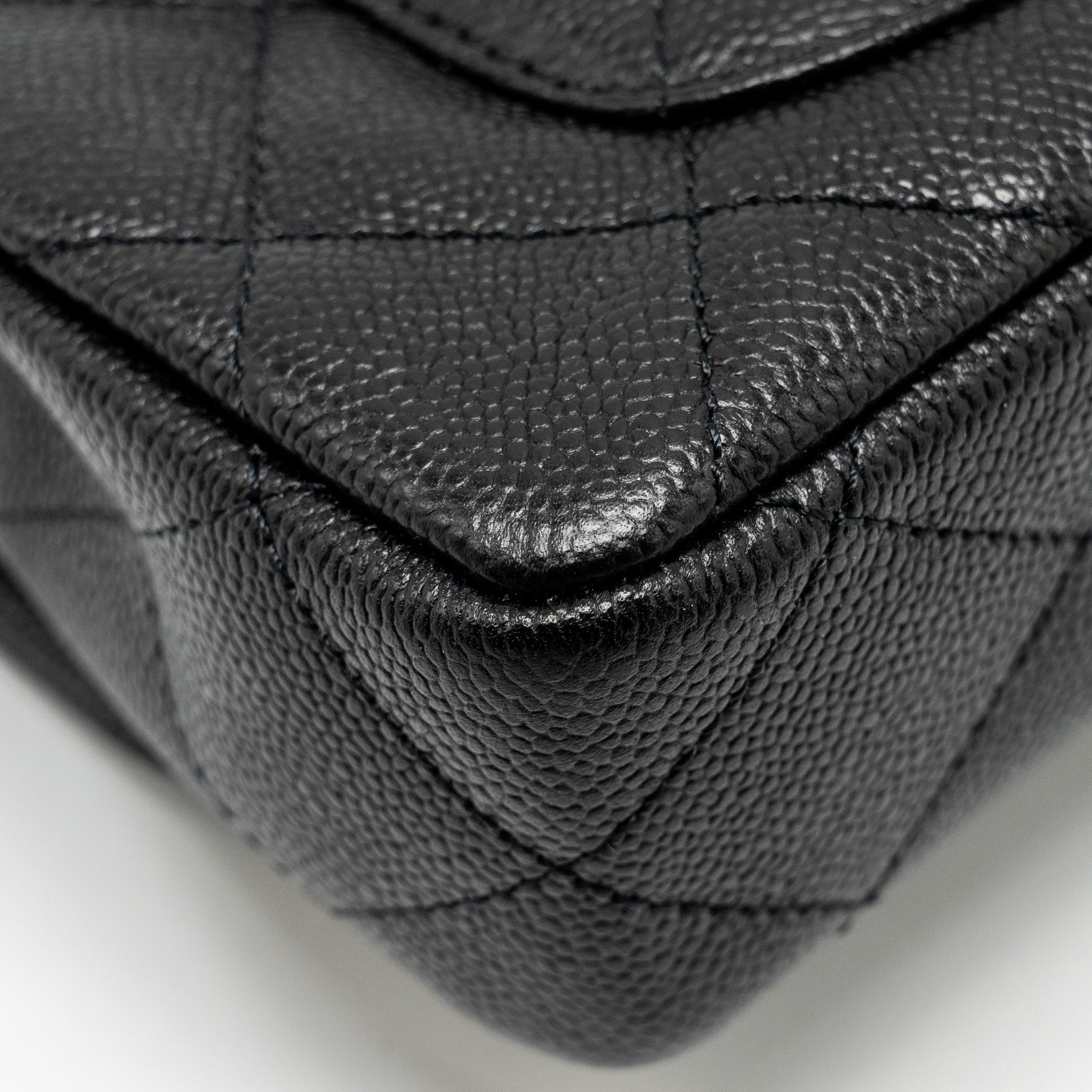 CHANEL COCO LOVE MINI FLAP BAG WITH ADJUSTABLE CHAIN CAVIAR BLACK GHW (MICROCHIP)