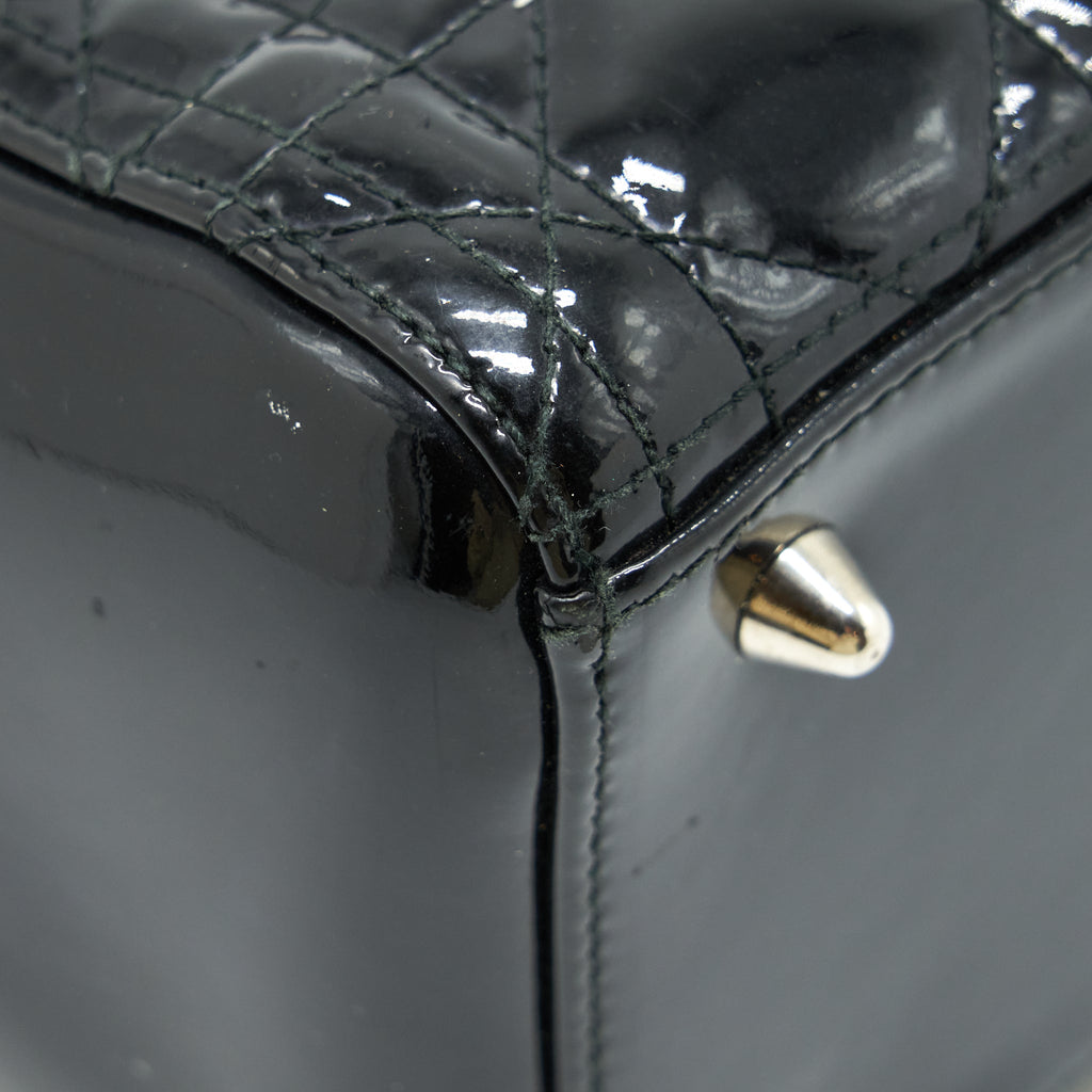 DIOR MEDIUM LADY DIOR PATENT BLACK SHW