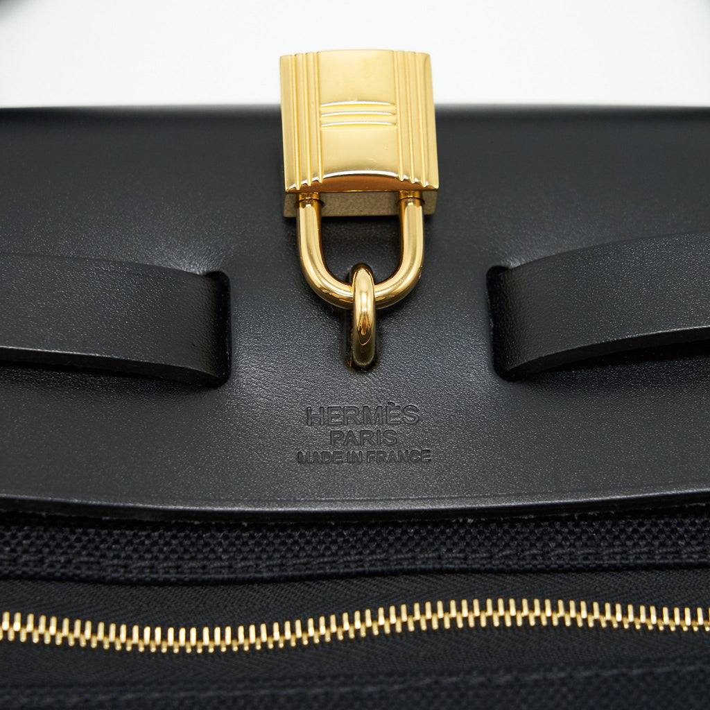 HERMES HERBAG 31 BLACK WITH GHW