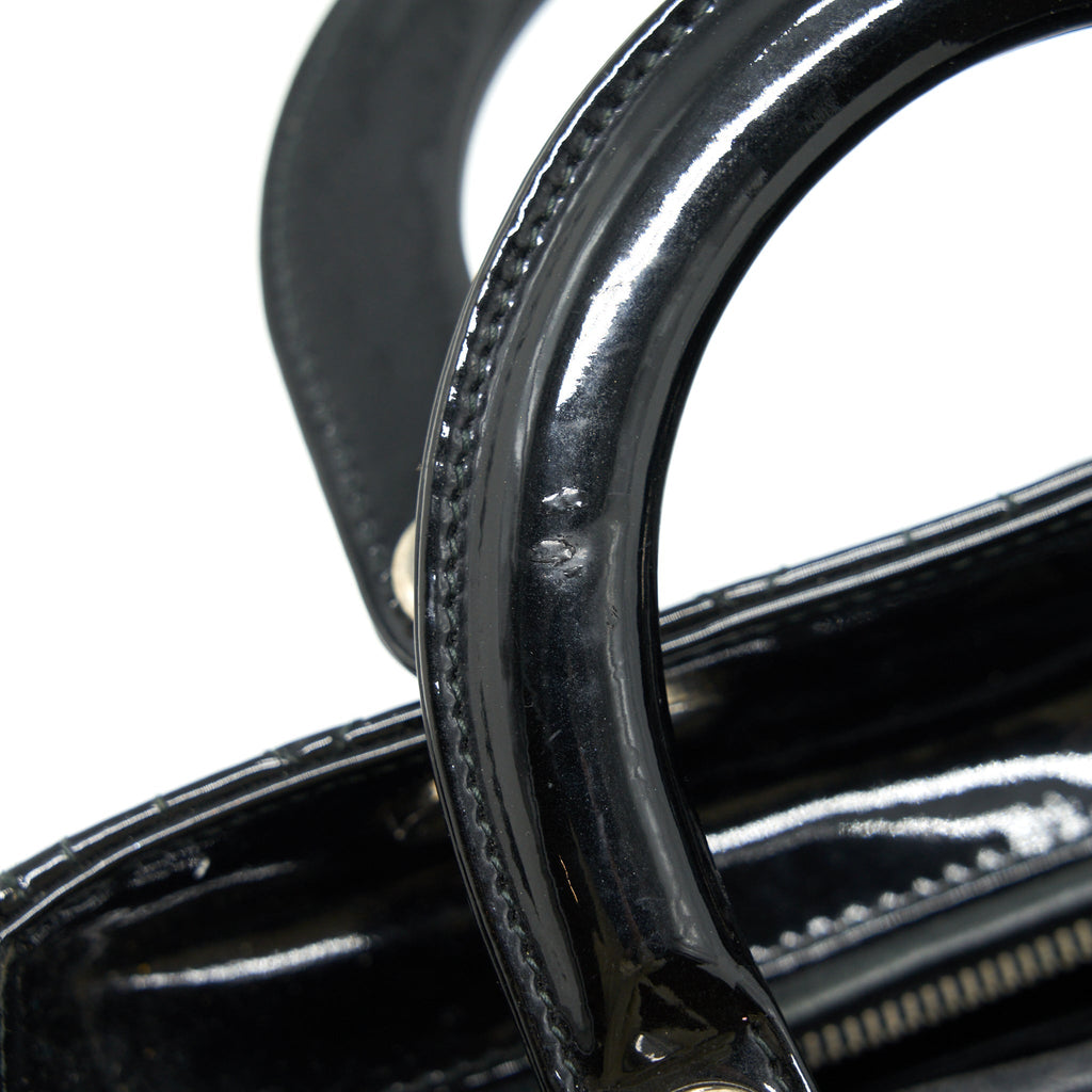 DIOR MEDIUM LADY DIOR PATENT BLACK SHW