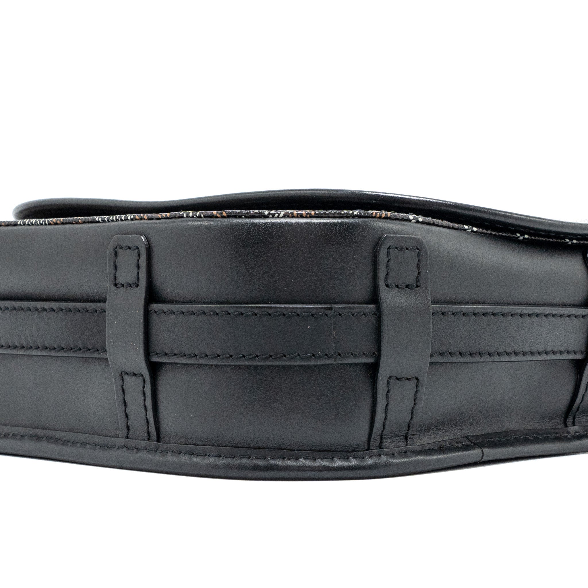 GOYARD BELVEDERE PM MESSENGER BAG GOYARDLINE CANVAS / CALFSKIN BLACK SHW