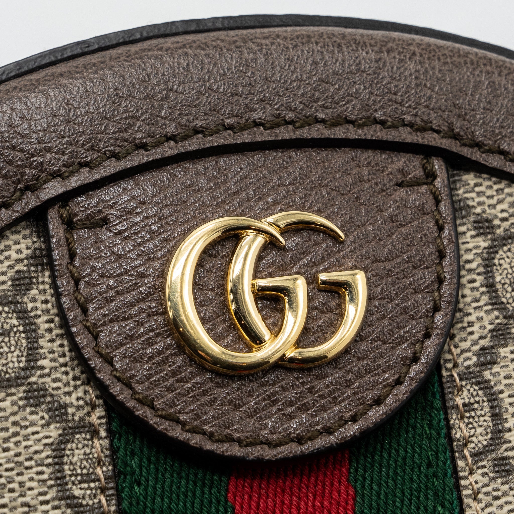 GUCCI MINI OPHIDIA GG ROUND SHOULDER BAG GG SUPREME CANVAS GHW